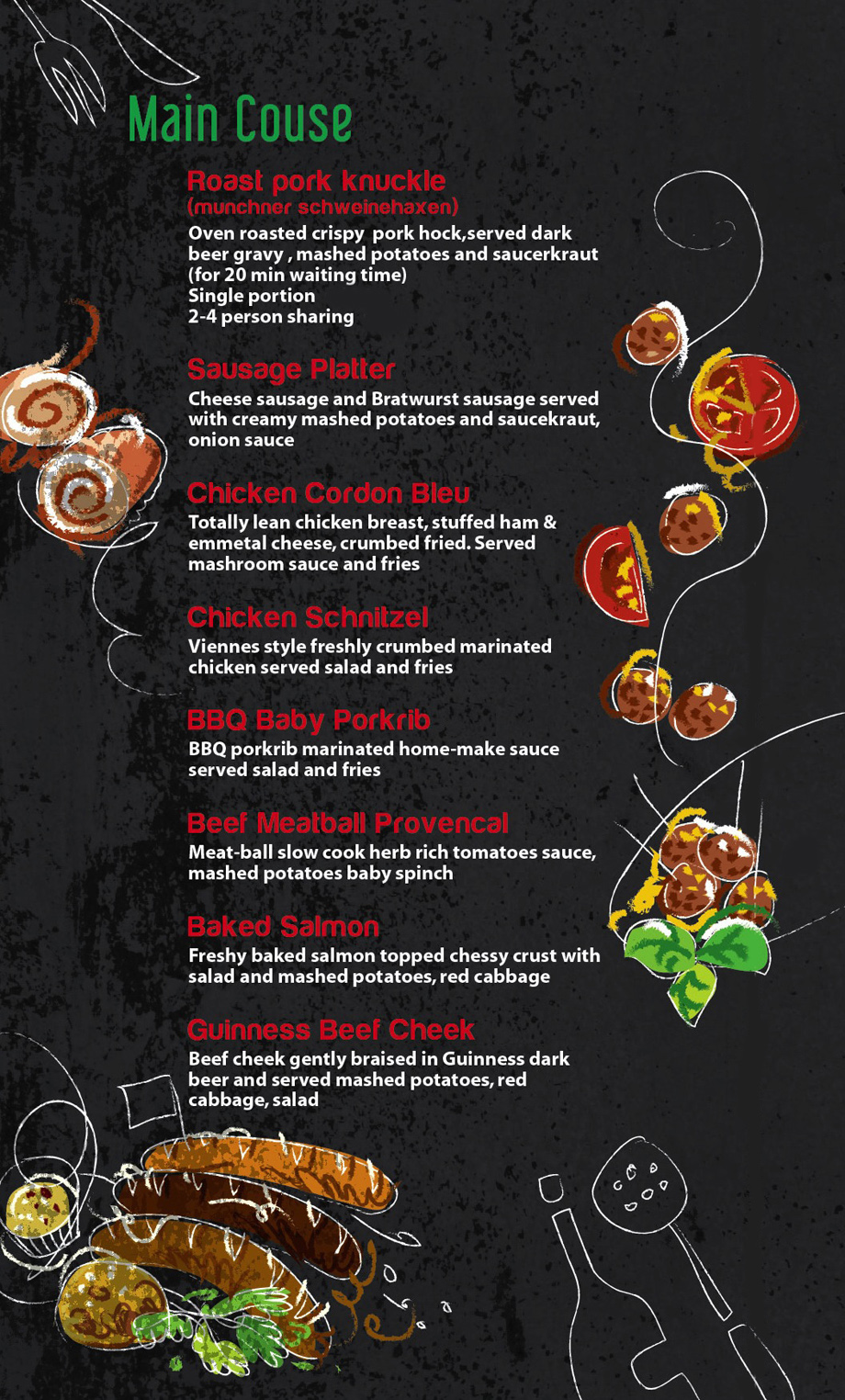 Der Biergarten Restaurant And Bar Menu